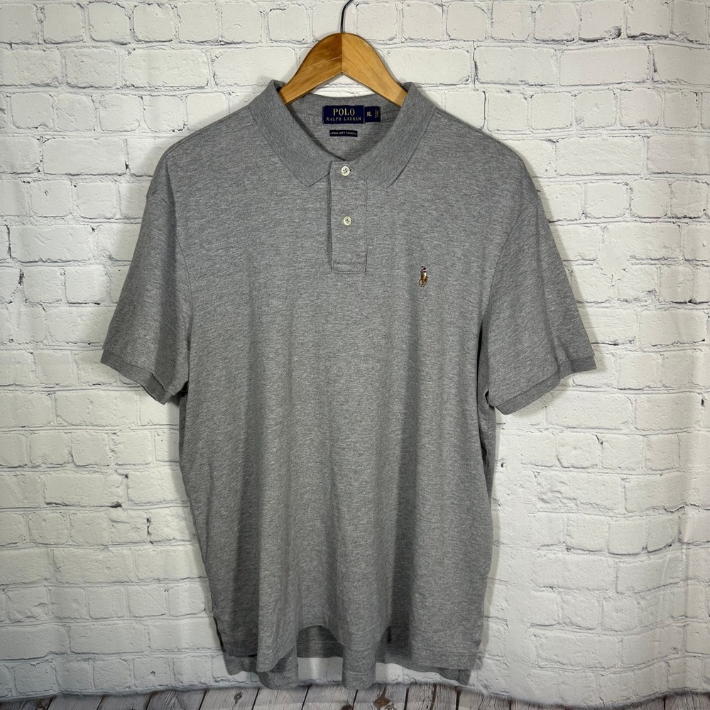 Polo Ralph Lauren Men XL Gray‎ Pima Soft Touch Cotton Short Sleeve Polo Shirt